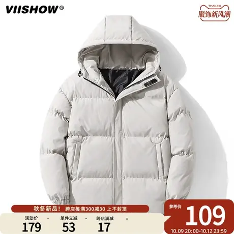 VIISHOW连帽棉服男冬季新款潮牌宽松羽绒棉衣保暖加厚面包服外套商品大图