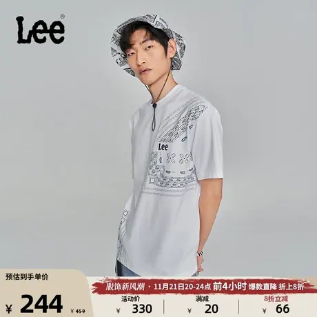 Lee商场同款23新品舒适版腰果花印花男短袖T恤潮LMT0045484DR图片