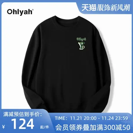 Ohlyah简约潮牌自制设计感像素风圆领纯棉字母Y卫衣个性长袖男女商品大图