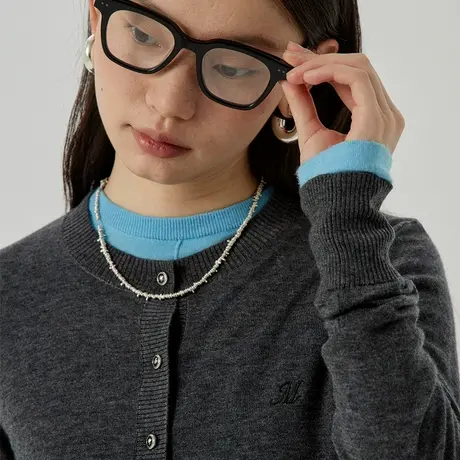 omont蛋挞家 复古圆领羊毛针织衫秋冬新款慵懒长袖针织毛衣女商品大图