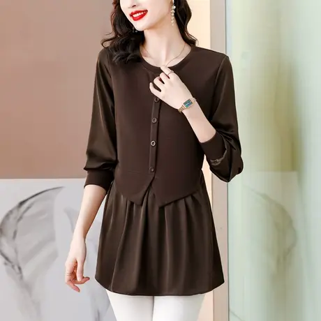 打底衫女春秋冬中长款2023年新款长袖内搭上衣洋气大码漂亮时尚的图片