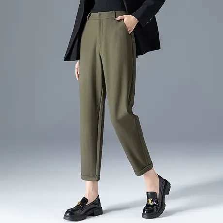 高腰西装裤女春秋休闲女裤2023新款秋季妈妈裤子九分萝卜裤哈伦裤商品大图