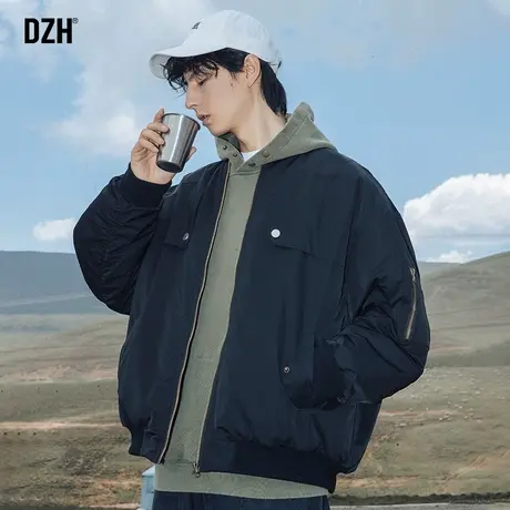 男士黑色棉衣外套男冬款飞行员夹克棉服男款棒球服情侣装加厚棉衣商品大图