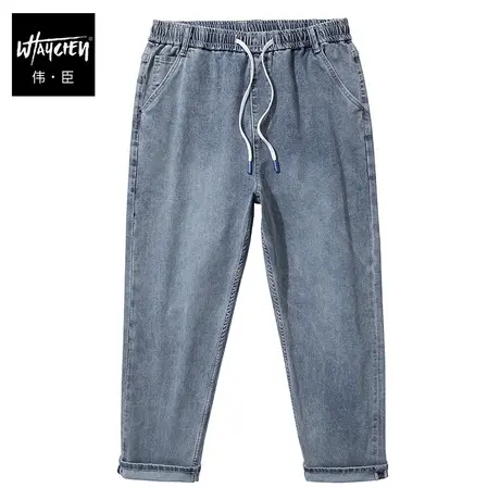 伟臣2023秋冬新品大码男装休闲牛仔裤胖子加肥加大宽松直筒长裤男商品大图
