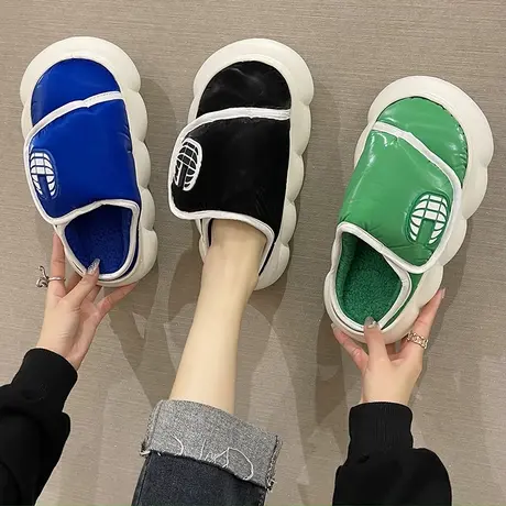 简约高级感韩版新款保暖棉拖鞋女冬季情侣室内居家防水软底可外穿图片