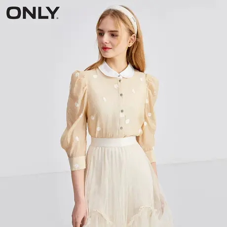 ONLY奥莱夏季甜美田园复古花朵印花泡泡袖衬衫女商品大图