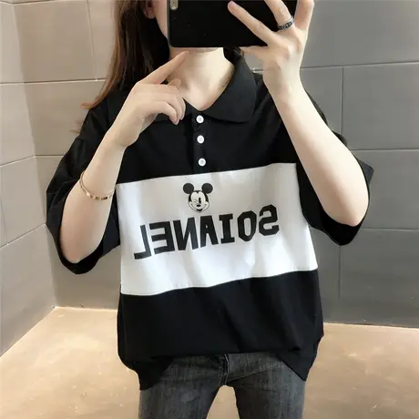 纯棉短袖T恤女装宽松2023年新款秋季洋气中长款设计感打底衫爆款商品大图