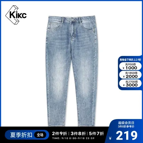 kikc牛仔裤男 2022夏季新款 商场同款经典款式潮流时尚牛仔裤子男图片