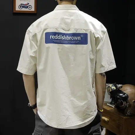 短袖衬衫男士夏季薄款高级感2023新款潮牌多口袋工装休闲外套半袖商品大图