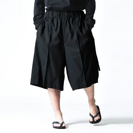 暗黑系七分裤男女款大裤衩中裤青年发型师宽松时尚阔腿裤六分短裤商品大图