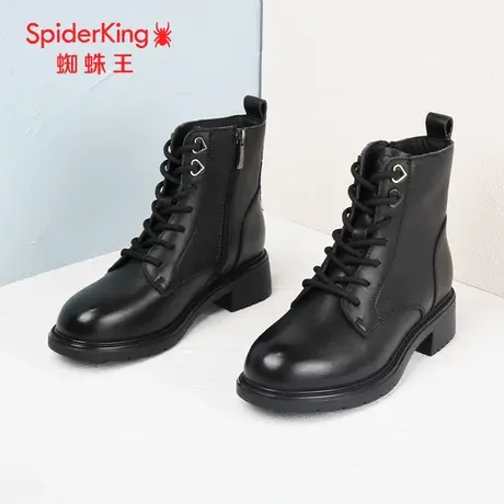 SPIDER KING/蜘蛛王马丁靴女真皮2023冬商场新款短筒薄绒休闲大众商品大图