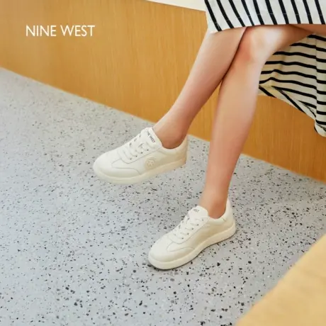 Nine West/玖熙平底德训鞋女鞋2025夏季新款白色阿甘休闲运动鞋商品大图