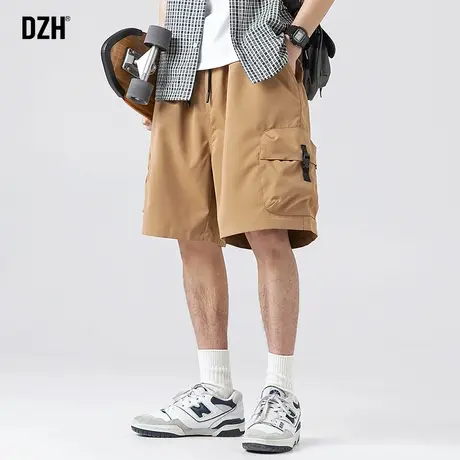 男士卡其色机能工装短裤男夏季潮牌2023新款直筒宽松五分裤半截裤商品大图