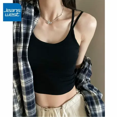KV真维斯黑色背心吊带女2025新款夏季外穿甜辣外穿美背短款小上衣图片