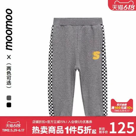 moomoo童装男童休闲裤秋冬舒适保暖针织长裤儿童运动裤卫裤加绒商品大图