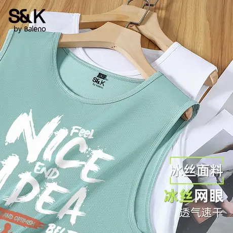 班尼路S&K系列宽松无袖t恤男夏季青少年美式潮流背心运动速干上衣图片