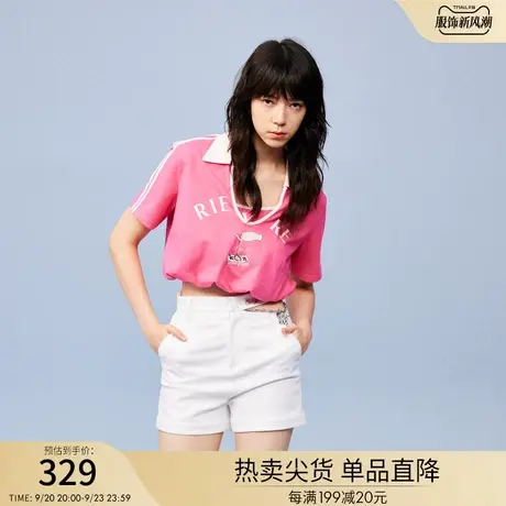 RIENYRE美式辣妹穿搭短袖t恤女2023新款夏季冷淡系独特别致上衣图片