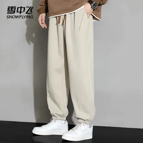 雪中飞休闲裤2025春秋季新品时尚潮流百搭运动宽松束脚系绳男长裤图片