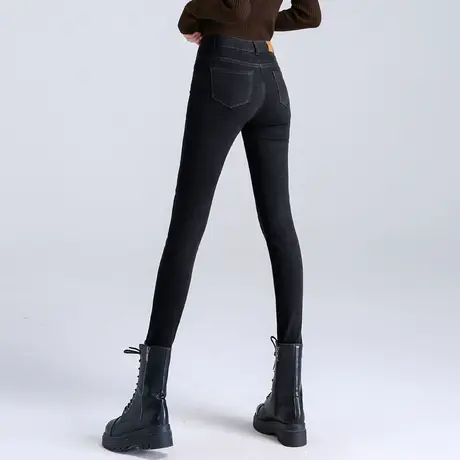 加绒牛仔裤女秋冬2023新款爆款小脚裤打底裤子高腰弹力外穿铅笔裤图片