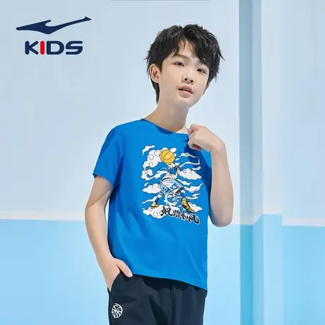 鸿星尔克童装男童短袖T恤2025夏季新款儿童大童棉半袖运动国潮风图片