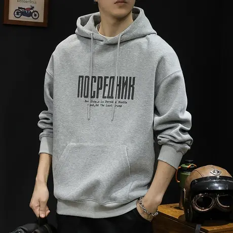 重磅连帽卫衣男秋季潮牌2023新款外套秋冬款男款衣服长袖宽松春秋图片