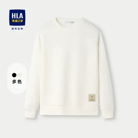 HLA/海澜之家panda wowo熊猫卫衣2025春夏圆领绣花微弹亲肤上衣男图片