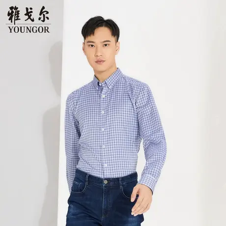 雅戈尔奥莱 商场同款男士长袖衬衫秋季官方牛津纺长袖衬衣男商品大图