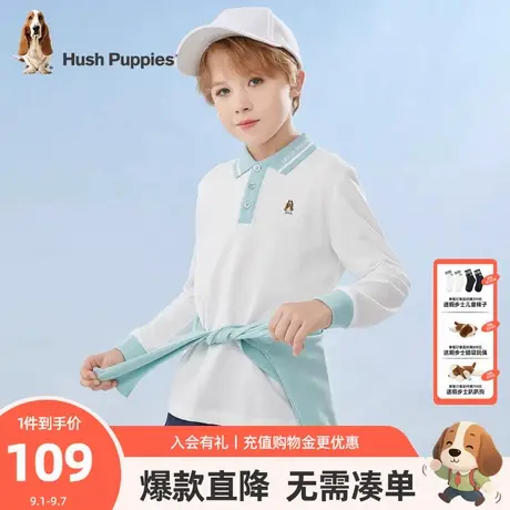 暇步士童装男童POLO衫秋季新款大童休闲时尚T恤儿童舒适翻领长袖t图片