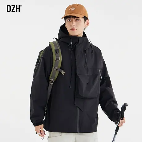 男士机能工装冲锋衣男款春秋运动连帽外套潮高级感2023新款夹克衫商品大图