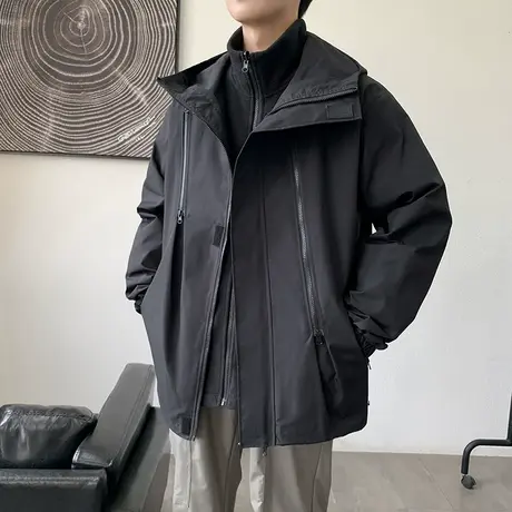 三合一户外冲锋衣外套男春秋季2024新款男款痞帅防水防风机能夹克商品大图