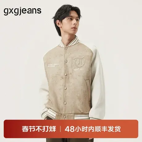 gxg.jeans男装2024年秋季新款棒球夹克J24X213003商品大图