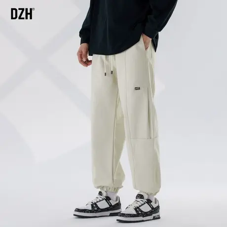 男士束脚裤痞帅男裤子男款白色纯棉休闲裤秋款2023新款美式工装裤图片