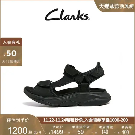 Clarks其乐女士夏季纯色厚底时尚魔术贴沙滩鞋简洁设计女凉鞋商品大图