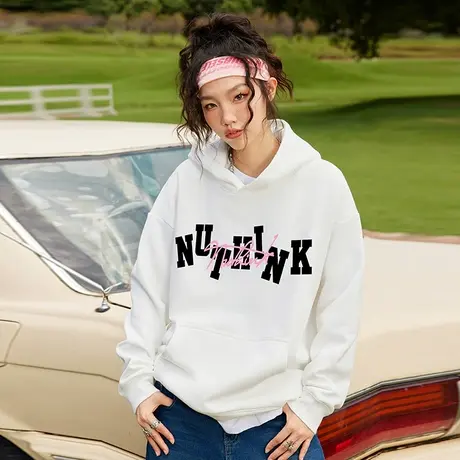 Nuthink宽松420g重磅字母卫衣美式 连帽潮牌男潮高街大码春季外套商品大图