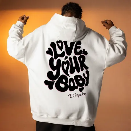 Nuthink美式潮牌保暖加绒加厚字母连帽卫衣男oversize外套秋春季商品大图