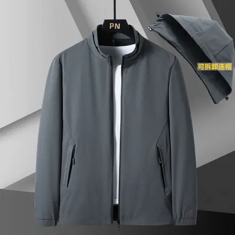 港士博外套男春秋季2022新款潮牌宽松大码青年夹克男百搭上衣服商品大图