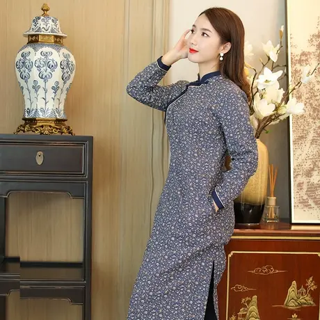 筠雅旗袍改良旗袍连衣裙宽松版时尚年轻款法式修身显瘦中国风女装图片