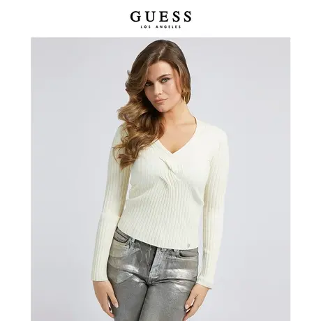 【38上新季】GUESS 秋女士甜妹V领长袖针织衫图片