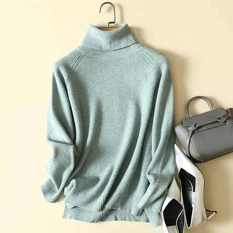 加厚高领毛衣女内搭2023新款秋冬装慵懒风气质宽松外穿打底针织衫商品大图