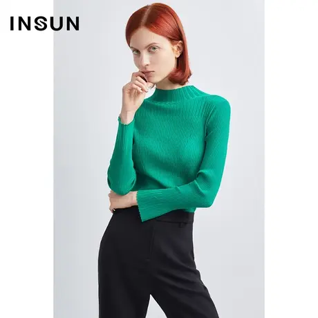 INSUN恩裳秋季醋酸打底修身针织衫商品大图