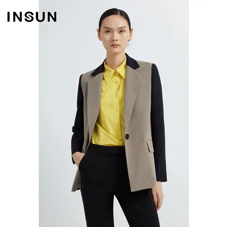 INSUN恩裳线上专选秋季撞色百搭西装外套商品大图
