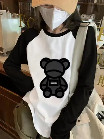 春秋装仿棉女士长袖t恤2023新款冬季内搭打底衫显瘦上衣洋气遮肉图片