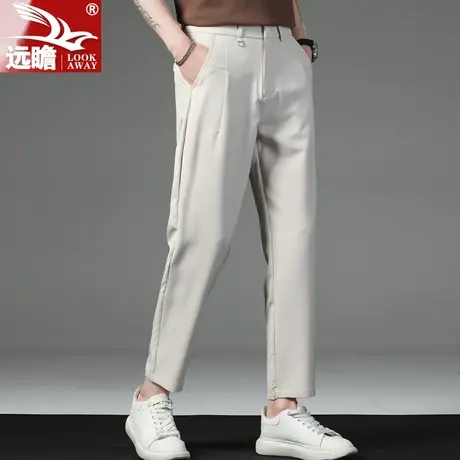 西裤男士夏季冰丝薄款商务正装男裤直筒修身休闲九分西装裤子男款商品大图
