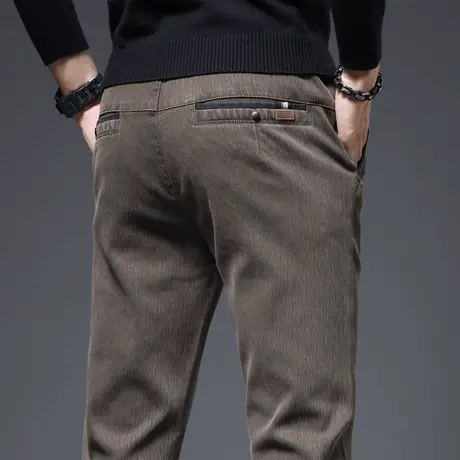 中年爸爸装商务西裤春秋款男士修身小脚休闲裤春季高端直筒男裤子商品大图
