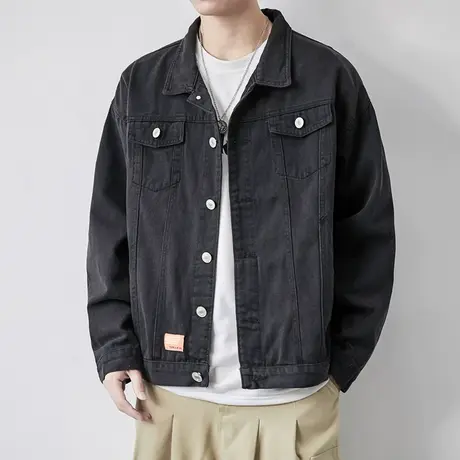 牛仔外套男韩版潮流春秋季2021新款潮牌秋冬大码上衣男士工装夹克商品大图