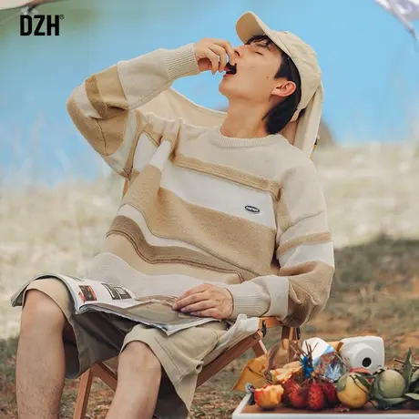 DZH男士慵懒风保暖毛衣男冬季男装2025新款内搭针织衫毛线衣男款商品大图