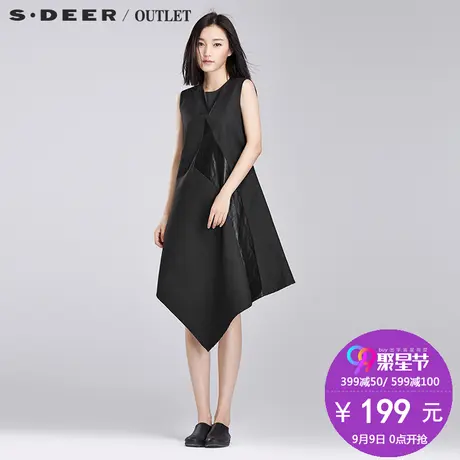 【清仓】sdeer圣迪奥春无袖长款宽松连衣裙显瘦背心裙S15381286图片
