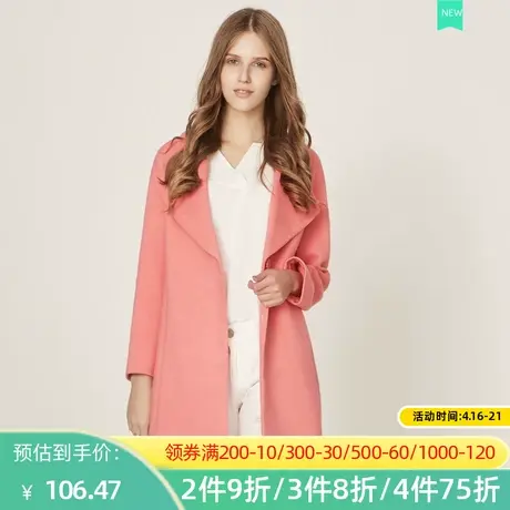 秋水伊人2019新品落肩长袖直筒中长款风衣外套女J096图片