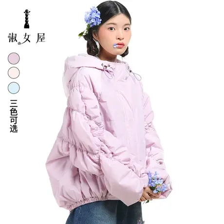 淑女屋旗舰店官网正品春季新宽松蝴蝶棉褛设计感蝴蝶棉褛棉衣棉服图片