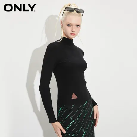 【上新】ONLY奥莱夏季时尚中领设计显瘦百搭圆领针织衫女商品大图